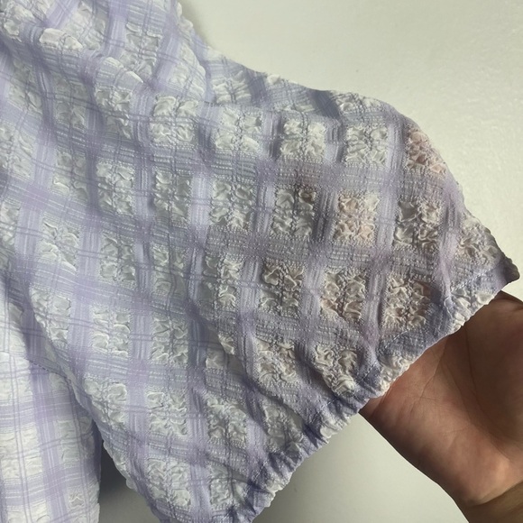 ENGLISH FACTORY Tiered Gingham midi Dress purple size XS - Picture 11 of 11